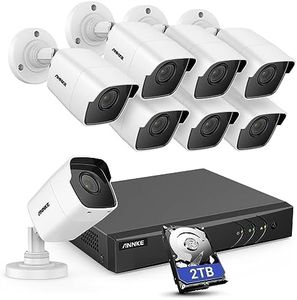 ANNKE 8CH Home Security System with AI Human/Vehicle Detection, 5-in-1 3K Lite DVR, 8 x 5MP IP67 CCTV Cameras, 100 ft Night Vision with Smart IR & WDR for Business Surveillance, 2TB Hard Drive