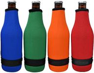 TahoeBay Beer Bottle Sleeves - Easy-On Bottom Zipper - Extra Thick Neoprene Blank Drink Cooler (Multicolor, 4)