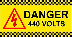 999Store caution board office supplies sunboard Danger 440 Volt Electric Room and Factory Sign Board sticker signage (13x25 Cm)