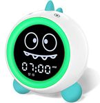 Kids Alarm Clock, Toddler Sleep Training Clock with Night Lights, Sound Machine, Time to Wake Grow Clock for Children (Green)