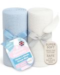 Soft Touch Newborn Essentials 70 x 90cm Cotton Baby Cellular Blanket for Pram, Car Seat and Cot Bedding