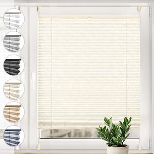Sonello Estor Cortina Plisada Crush sin taladrar 30cm x 200cm Crudo, Cortina Enrollable Plisado Cortina Plisada para Puerta y Ventana persianas protección de la intimidad protección Solar