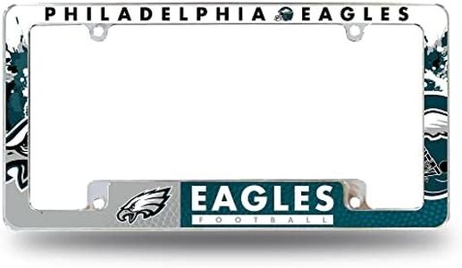 Rico Industries NFL Philadelphia Eagles Primary 12" x 6" Chrome All Over Automotive License Plate Frame for Car/Truck/SUV