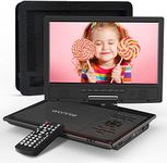 WONNIE 12.5" Portable DVD Player Car Headrest Video Players with 10.5" Swivel Screen, Car Headrest Holder, 5-Hours Rechargeable Battery, Support USB/SD Card/Sync TV, All Regions