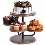 LIFVEAN 4 Tier Cupcake Stand Cupcake Tower 50 Cupcakes Wooden Cupcake Holder Cake Cupcake Rustic Cup Cake Tower with Tiered Tray Cupcake Display for Birthday Graduation Party