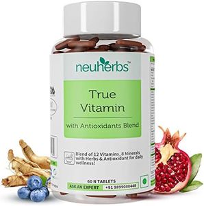 Neuherbs Multivitamin | True Vitamin For Men And Women With Antioxidant & Herbs Blend Vitamin C, D3, Zinc,Vitamin, Ginseng Extract For Energy, Stamina & Immunity 60 Multivitamin Tablets