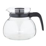 Borosil 1.5L Carafe with Strainer Lid and Spout Mouth | Borosilicate Glass Flame Proof Glass Kettle | Microwave, Dishwasher and Oven Safe | Glass Teapot Perfect for Tea/Coffee Brewing
