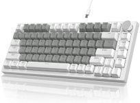 A.JAZZ AK820 TKL 75% Gaming Keyboard with Knob Hot Swappable Mechanical Keyboard Gasket 5-Layer Noise Absorbing Foam Type-C Wired Compact 82 Keys White LED Backlit NKRO Linear HP Switch for PC/Win/Mac