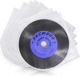 Facmogu 100PCS 7 Inch LP Inner Sleeve, Round Bottom Vinyl Record Sleeves for 45 RPM Records Collections, Anti-Static U shaped Interior Disc Cover Clear Vinyl Covers for Protect LP Album from Scratches