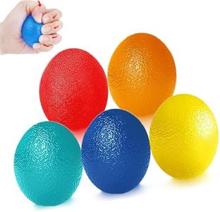 5 Pièces Balles d'exercice pour Les Mains Balles de Résistance pour Renfort Musculaire Balle Anti-Stress Ballon d'entraînement pour doigts Balles de Préhension en Forme D'œuf(5 Couleurs)