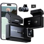 4K Dash Cam Front and Rear, 64GB SD Card, Pelsee 4K+1080P Dual Dash Camera for Cars with Wi-Fi, GPS, ADAS, BSD, 3’’ IPS Display Car Camera, APP & Voice Control, Night Vision, 24H Parking Mode