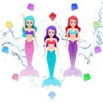 VReder Mermaid Dive Sticks Pool Toys, Dive Rings Sticks Diving Torpedo for Swimming Underwater Pool Training Diving Game Training Swimming Fun Toys Gift for Kids (Mermaid Set)