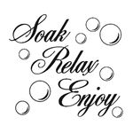 REFURBISHHOUSE SOAK RELAX ENJOY Bathroom Wall Art Quote Sticker Vinyl Decal Home Art Decoration: black