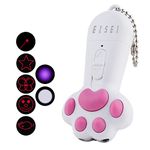 EISEI 7 in 1 Paw Style Cats Toys, USB Rechargeable, Interactive Chaser Toys, Pet Training Exercise Tool (White)