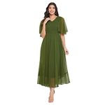 HELLO DESIGN Women A-line Olive Maxi Dress