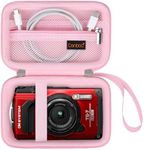 Canboc Carrying Case for OM System Tough TG-7/ OM System Olympus TG-6 Underwater Camera, Waterproof Camera Bag, Zipper Mesh Pocket fits USB Cable, Batteries, Pink (Case Only)