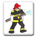 3dRose LSP_44807_2 Fireman in Gear with Firehose Toggle Switch