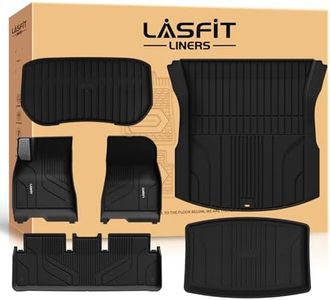 LASFIT Premium Extra Thick Floor Mats for Tesla Model 3 Highland 2024 2025 Custom Fit TPE All Weather Model 3 Interior Accessories Cargo Liner Front Rear Trunk Mat Full Set Car Mats 6 PCS
