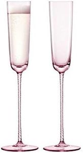 LSA International Set of 2 Theatre Champagne Flute 4.1 fl oz Braid/Dawn Pink
