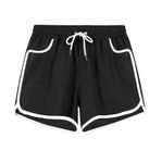 APTRO Women's Casual Swim Trunks Quick Dry Print Beach Shorts 051-Black L