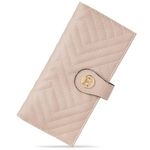 BOSTANTEN Slim Wallet Women Leather RFID Blocking Credit Card Holder Bifold Thin Wallet with Zipper Pocket Pink