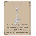 BNQL Gymnastics Necklace Gymnast Girls Gifts Gymnastics Pendant Necklace Inspirational Gymnast Team Gifts Gymnastics Jewelry with Jewelry Box (Gymnastics Necklace with Card)