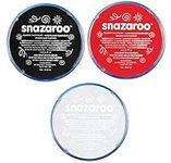 Jokeshop 18ml Snazaroo Face & Body Paint Set (BLACK WHITE & RED) Dead Vampire Halloween Make Up FX Paints