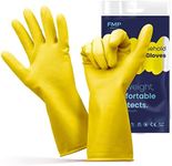 [12 Pairs] Dishwashing Gloves - 11.6 Inches Extra Large Rubber Gloves Yellow Flock Lined Heavy Duty Kitchen Gloves Long Dish Glove for Household Cleaning Strong Utility Work Painting Medical Gardening