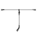 Mi Metty Dog Seatbelt, Dog Car Harnesses, Back Seat Leash Made of Coated Wire Rope, Happy Ride Dog Zipline, Great for Travel, Safety Restraint No-Chew Tether Cable Stainless Steel. (for 1 Dog, 5 FT)