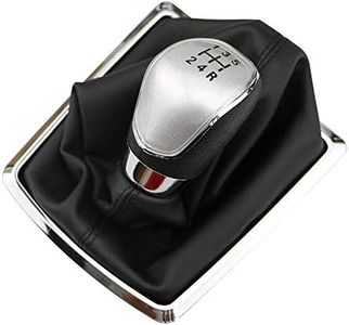 Hacreyatu Palanca de Cambios de 5 Velocidades, Pomo Palanca de Cambios Polaina Bota Cuero para Ford Focus 2 MK2 FL C-MAX 2006-2011 MK3 MK4 MK7 Galaxy (5 Velocidades)