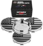 InTimesAuto 68MM 2.7 Inch Wheel Center Caps for BMW 36136783536 Rim Wheel Center Hub Caps, Pack of 4 Chrome with American Flag