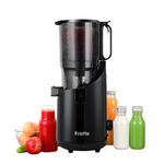 Fretta Cold Press Juicer Machines, Slow Masticating Juicer with 5.3" Extra Large Feed Chute Fit Whole Fruits & Vegetables, Self Feeding Effortless for Batch Juicing, BPA Free 250W(Black)