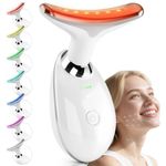Red Light Therapy Device, 7 Color Skin Care Neck and Face Massager, 3 Modes Portable Facial Massager for Skin Lifting & Tightening with Vibration