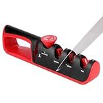Belle Vous Kitchen Knife Sharpener - Manual Knife Sharpener for Kitchen Knives & Scissors - 6 Adjustable Angles - Pro Edge Knife & Scissor Sharpener