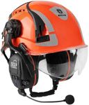 GREEN DEVIL X-Armor Protective Helmet with Active Hearing Protection and Clear Visor, Work Helmet, ABS Safety Helmet, EN 397 Industrial Helmet, EN352 Compliant SNR 32 dB with Bluetooth (Orange)