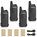 BAOFENG T22 Walkie Talkies PMR446 Radio for Business, 16 Channels Two Way Radio with 1500mAh Battery, Portable Rechargeable Walkie Talkie with Six-Way Charger, for Hotel, Restaurant (4 Pack)