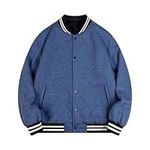 Reversible Men Varsity Jacket Men Bomber Jacket Mens Casual Jackets Blue Black M