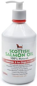 Treaby Scottish Salmon Oil for Dogs, Cats & Pets 500ml – 100% Natural Omega 3 6 9 Fish Oil for Dogs and Cats – Supports Natural Coat, Skin, Immune System, Joint & Brain Health