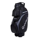 TaylorMade Deluxe Cart Bag (Black/Grey, 2023) - Unisex Golf Item for Adults, 14-Way Top, 7 Pockets, Adjustable Strap, Crush-Resistant, Polyester, 3.8 kg, 91.4 x 49.5 x 26.7 cm