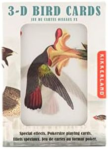 Kikkerland 3D Lenticular Bird Pokersize Deck 54pc Standard Index Waterproof Novelty Playing Cards