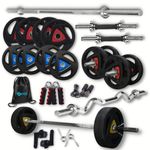 HASHTAG FITNESS 10Kg To 100Kg Gym Equipment For Home Workout With Steel Plates, Metal Integrated Rubber Weights, 5Ft Rod, Dumbbell Set For Home Gym (30Kg, Metal Integrated Rubber) Adjustable