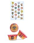 Dekozauber24 Paw Patrol 20x Edible Muffin Toppers + 25 Muffin Bowls, Kids Birthday Cake Toppers Sugar Free and Vegetarian