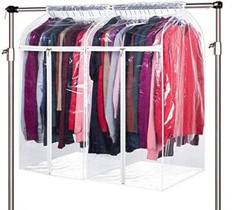 Zilink Clear Garment Bags for Storage 40 inch (2 Pack) Dust-Proof Hanging Garment Rack Cover Suit Bags Organizer Hanging Clothes Cover for Suit Coats Jackets Dress Storage