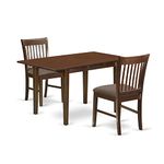 East West Furniture NOFK3-MAH-C 3-Piece Dinette Table Set