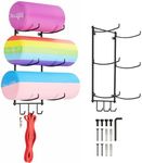 Yes4All 3-Tier and 5-Tier Steel Yoga Mat Rack Organizer Wall Mount with 3 Hooks, Foam Roller Holder Wall Mount Rack For Yoga Mat Storage, Hanging Yoga Strap and Resistance Bands