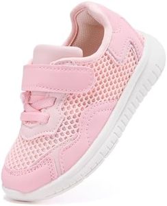 BMCiTYBM Baby Walking Shoes for Infant Boys Girls Lightweight Breathable Sneakers Non-Slip Casual Outdoor Indoor 18-24 Months Pink Size 6 Toddler