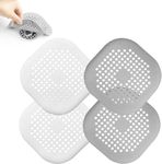 tifanso 4 Pcs Silicone Drain Protector with Sucker Sink Strainer Shower Drain Cover Hair Catcher For Shower Drain Strainer Plug Trap Filter for Bathroom (2White+Grey)