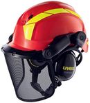Uvex Pheos Forestry Forestry Helmet with Ear and Face Protection SNR: 30 dB Colour: Red
