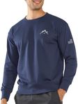 NORTHYARD Men's Crewneck Sweatshirt Long Sleeve Cotton Pullover Moisture Wicking Comfortable Casual Sweatshirts for Men NAVY XXL