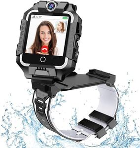 OKYUK 4G Smartwatch for Kids, GPS Tracker, Multiple Desktop Styles to Choose From, Two-Way Calls, Image Competence, SOS, Wi-Fi, Waterproof Touch Screen for 4-12 Boys and Girls (T10 black)